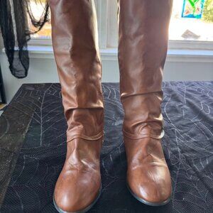 Womens Heel Knee High Flat Riding Boots (Wide-Calf) Winter Snow Boot Size 10